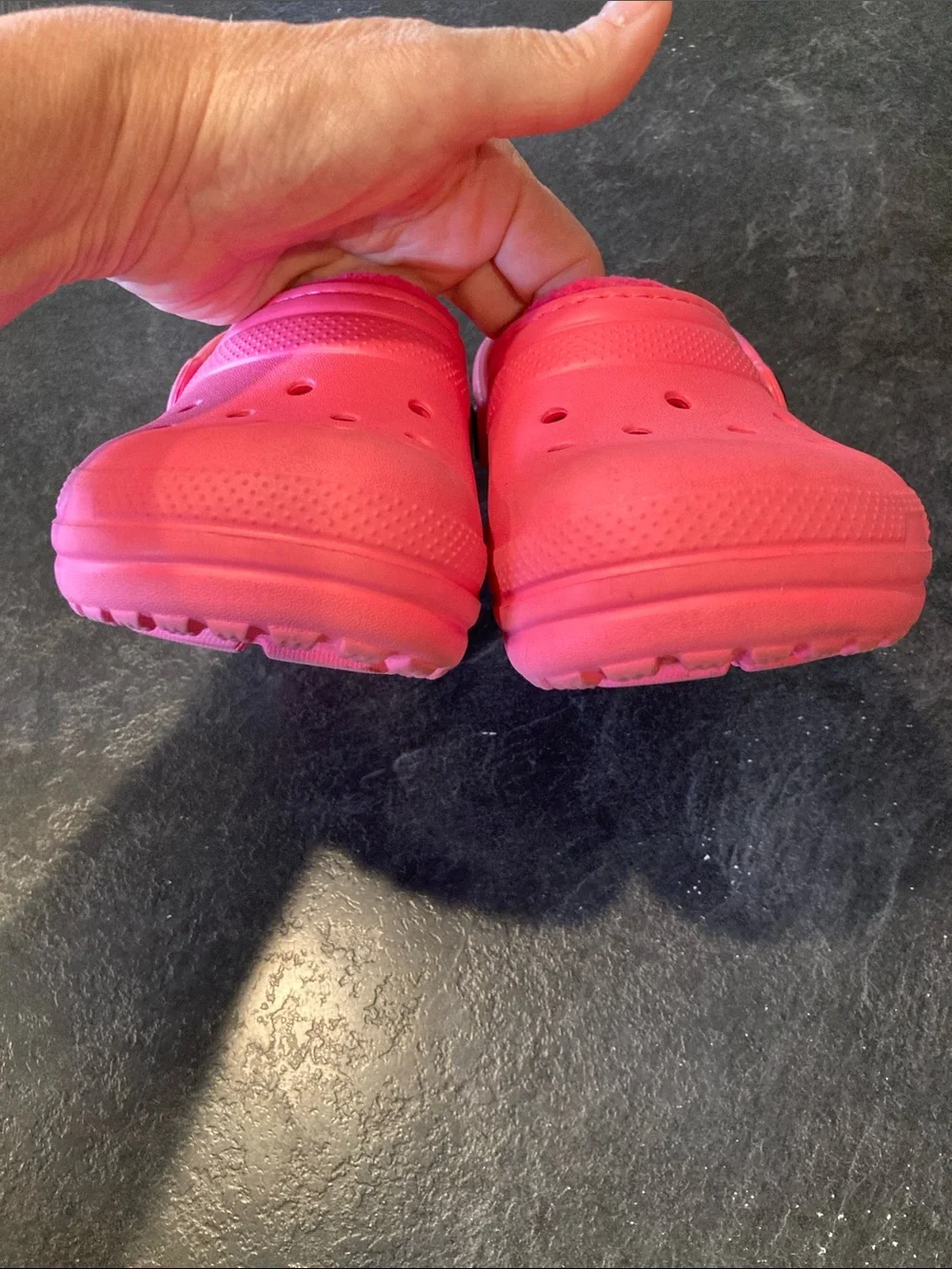 Girls Crocs pink lined sandals size 13
